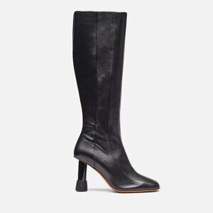 Clergerie Karl Knee HighTall Boots Soft Lambskin Leather Sz 8.5 Black Heels
